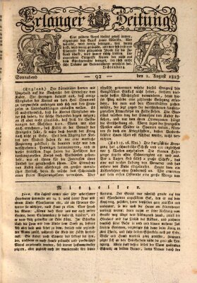 Erlanger Zeitung (Erlanger Real-Zeitung) Samstag 2. August 1823