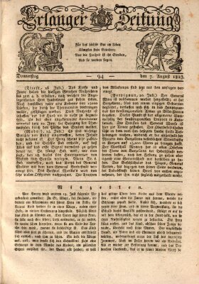 Erlanger Zeitung (Erlanger Real-Zeitung) Donnerstag 7. August 1823