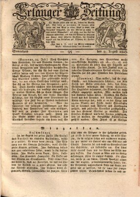 Erlanger Zeitung (Erlanger Real-Zeitung) Samstag 9. August 1823