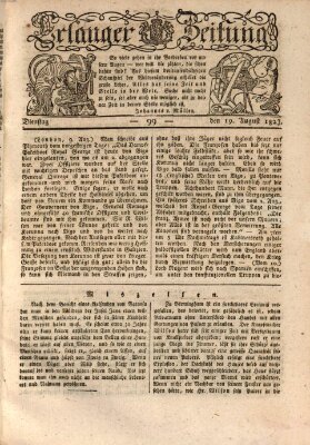 Erlanger Zeitung (Erlanger Real-Zeitung) Dienstag 19. August 1823