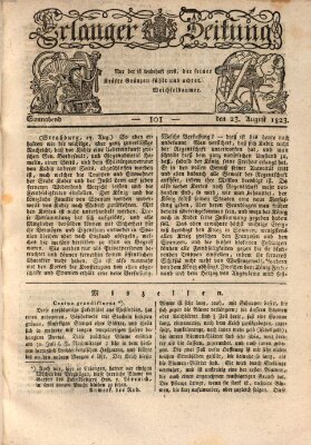 Erlanger Zeitung (Erlanger Real-Zeitung) Samstag 23. August 1823