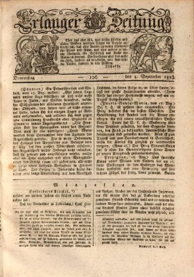 Erlanger Zeitung (Erlanger Real-Zeitung) Donnerstag 4. September 1823