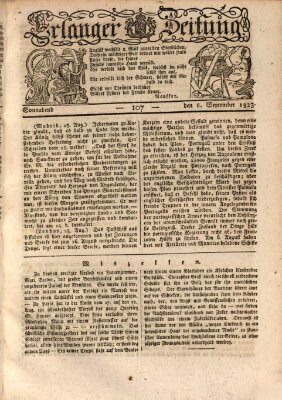 Erlanger Zeitung (Erlanger Real-Zeitung) Samstag 6. September 1823