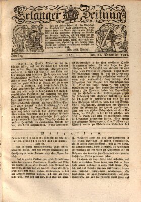 Erlanger Zeitung (Erlanger Real-Zeitung) Dienstag 23. September 1823