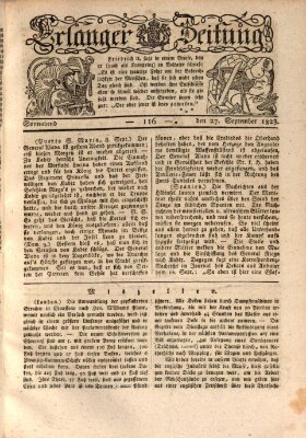 Erlanger Zeitung (Erlanger Real-Zeitung) Samstag 27. September 1823