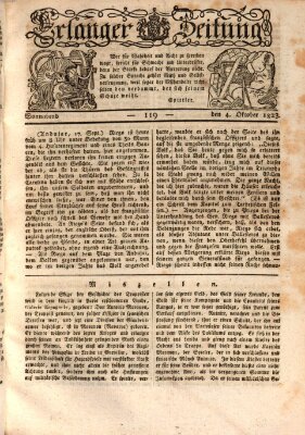 Erlanger Zeitung (Erlanger Real-Zeitung) Samstag 4. Oktober 1823