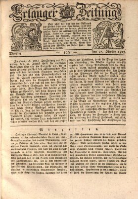 Erlanger Zeitung (Erlanger Real-Zeitung) Montag 27. Oktober 1823