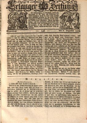 Erlanger Zeitung (Erlanger Real-Zeitung) Samstag 6. Dezember 1823