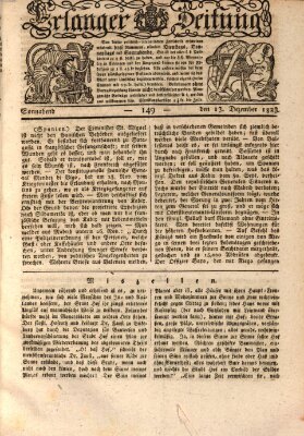 Erlanger Zeitung (Erlanger Real-Zeitung) Samstag 13. Dezember 1823