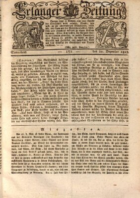 Erlanger Zeitung (Erlanger Real-Zeitung) Samstag 20. Dezember 1823