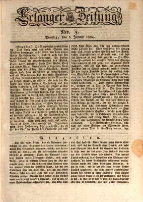 Erlanger Zeitung (Erlanger Real-Zeitung) Dienstag 6. Januar 1824