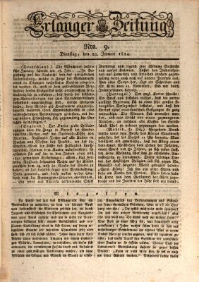 Erlanger Zeitung (Erlanger Real-Zeitung) Dienstag 20. Januar 1824