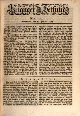 Erlanger Zeitung (Erlanger Real-Zeitung) Samstag 14. Februar 1824