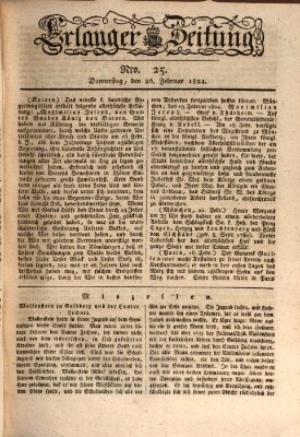 Erlanger Zeitung (Erlanger Real-Zeitung) Donnerstag 26. Februar 1824