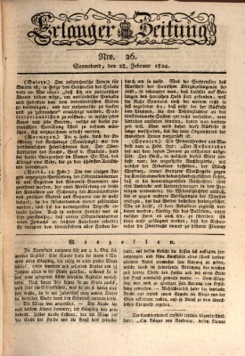 Erlanger Zeitung (Erlanger Real-Zeitung) Samstag 28. Februar 1824