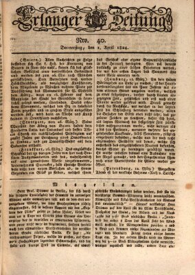 Erlanger Zeitung (Erlanger Real-Zeitung) Donnerstag 1. April 1824