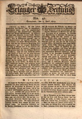 Erlanger Zeitung (Erlanger Real-Zeitung) Samstag 3. April 1824