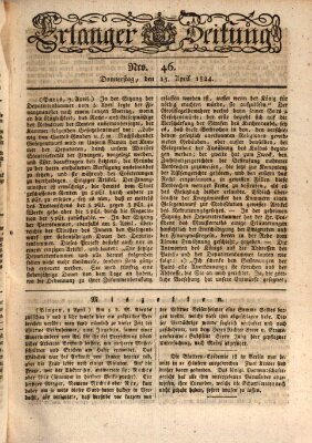 Erlanger Zeitung (Erlanger Real-Zeitung) Donnerstag 15. April 1824