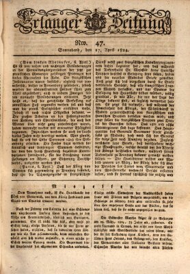 Erlanger Zeitung (Erlanger Real-Zeitung) Samstag 17. April 1824