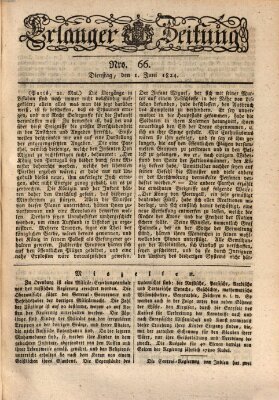 Erlanger Zeitung (Erlanger Real-Zeitung) Dienstag 1. Juni 1824