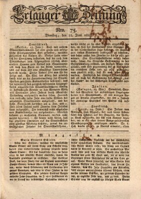 Erlanger Zeitung (Erlanger Real-Zeitung) Dienstag 22. Juni 1824