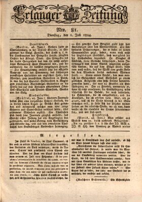 Erlanger Zeitung (Erlanger Real-Zeitung) Dienstag 6. Juli 1824