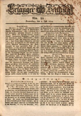 Erlanger Zeitung (Erlanger Real-Zeitung) Donnerstag 8. Juli 1824