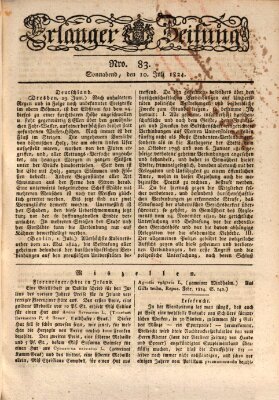 Erlanger Zeitung (Erlanger Real-Zeitung) Samstag 10. Juli 1824