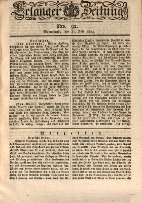 Erlanger Zeitung (Erlanger Real-Zeitung) Samstag 31. Juli 1824