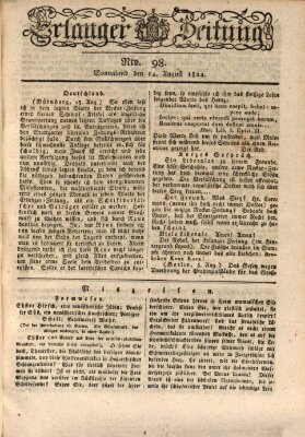 Erlanger Zeitung (Erlanger Real-Zeitung) Samstag 14. August 1824