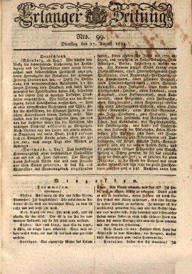 Erlanger Zeitung (Erlanger Real-Zeitung) Dienstag 17. August 1824