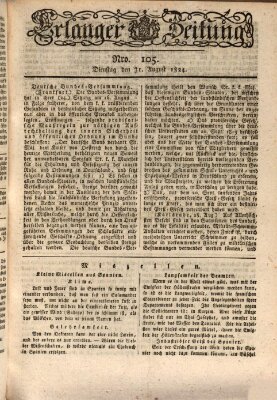 Erlanger Zeitung (Erlanger Real-Zeitung) Dienstag 31. August 1824