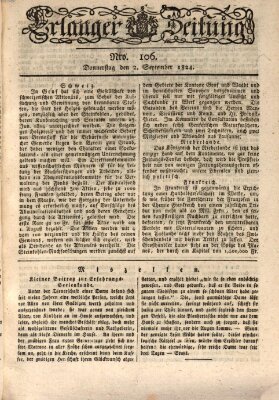 Erlanger Zeitung (Erlanger Real-Zeitung) Donnerstag 2. September 1824