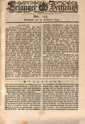 Erlanger Zeitung (Erlanger Real-Zeitung) Samstag 18. September 1824