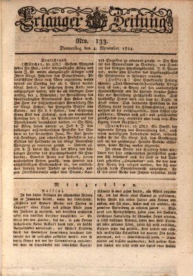 Erlanger Zeitung (Erlanger Real-Zeitung) Donnerstag 4. November 1824