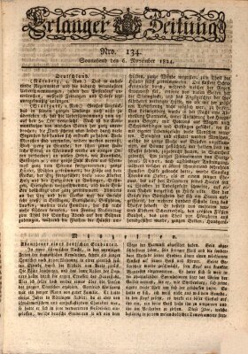 Erlanger Zeitung (Erlanger Real-Zeitung) Samstag 6. November 1824