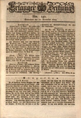 Erlanger Zeitung (Erlanger Real-Zeitung) Samstag 20. November 1824