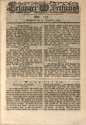 Erlanger Zeitung (Erlanger Real-Zeitung) Samstag 18. Dezember 1824