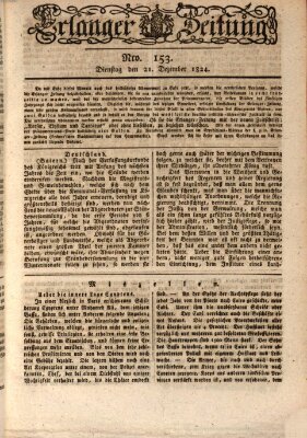 Erlanger Zeitung (Erlanger Real-Zeitung) Dienstag 21. Dezember 1824