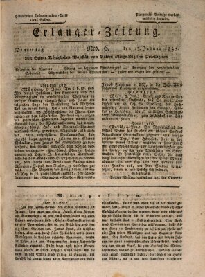 Erlanger Zeitung (Erlanger Real-Zeitung) Donnerstag 13. Januar 1825