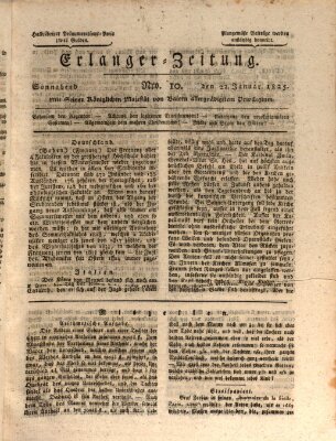 Erlanger Zeitung (Erlanger Real-Zeitung) Samstag 22. Januar 1825