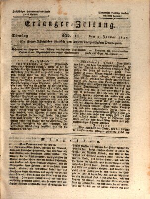 Erlanger Zeitung (Erlanger Real-Zeitung) Dienstag 25. Januar 1825