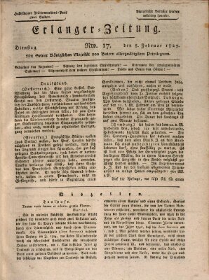 Erlanger Zeitung (Erlanger Real-Zeitung) Dienstag 8. Februar 1825