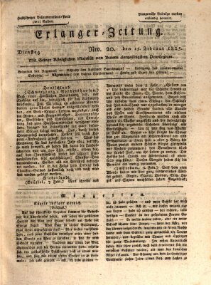 Erlanger Zeitung (Erlanger Real-Zeitung) Dienstag 15. Februar 1825