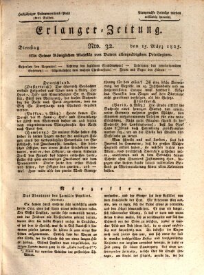 Erlanger Zeitung (Erlanger Real-Zeitung) Dienstag 15. März 1825