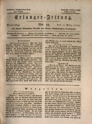 Erlanger Zeitung (Erlanger Real-Zeitung) Donnerstag 17. März 1825