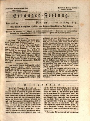 Erlanger Zeitung (Erlanger Real-Zeitung) Donnerstag 31. März 1825