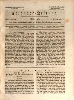 Erlanger Zeitung (Erlanger Real-Zeitung) Samstag 2. April 1825