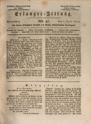 Erlanger Zeitung (Erlanger Real-Zeitung) Donnerstag 7. April 1825