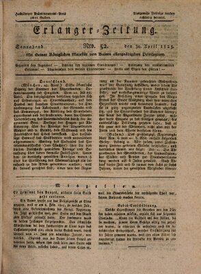 Erlanger Zeitung (Erlanger Real-Zeitung) Samstag 30. April 1825